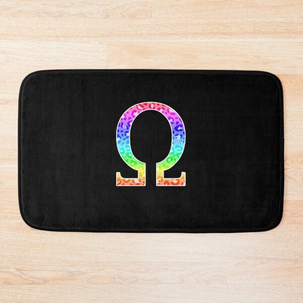 Item preview, The Letter Omega - Monogram in Rainbow Leopard Print designed and sold by Bumblefuzzies.