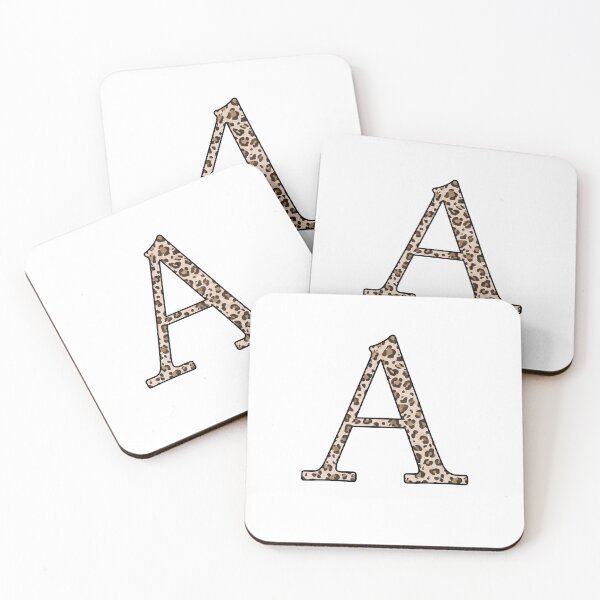 Item preview, The Letter Alpha - Monogram in Leopard Print designed and sold by Bumblefuzzies.