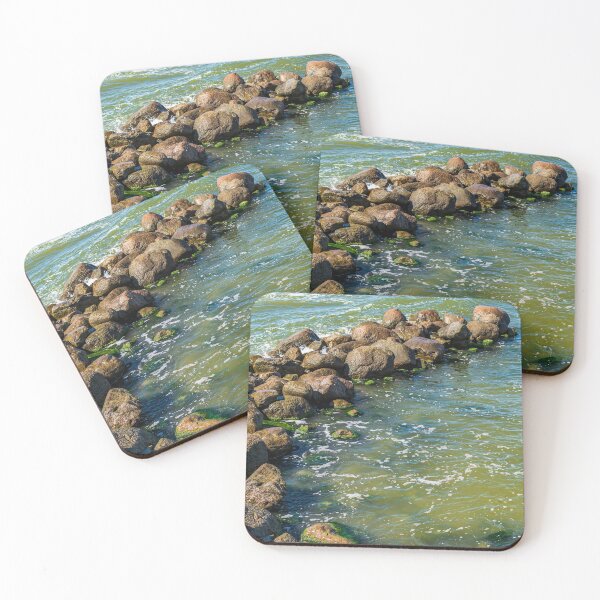 Item preview, Sea water breaking on the stone groyne designed and sold by lena-maximova.