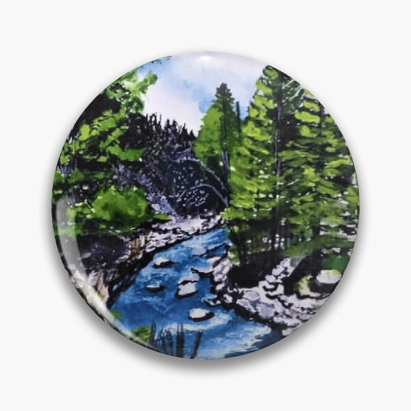 Item preview, Pine trees and mountains - blissful nature designed and sold by Blissful Brushes.