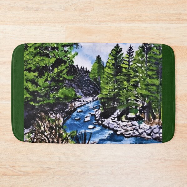 Item preview, Pine trees and mountains - blissful nature designed and sold by Blissful Brushes.