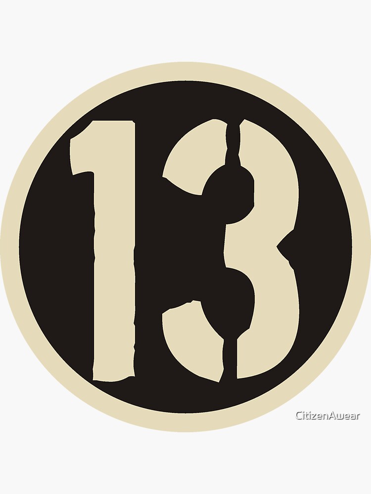 Счастливая 13. Наклейка 13. Стикер XIII. Числа Стикеры. Sticker | Lucky 13.