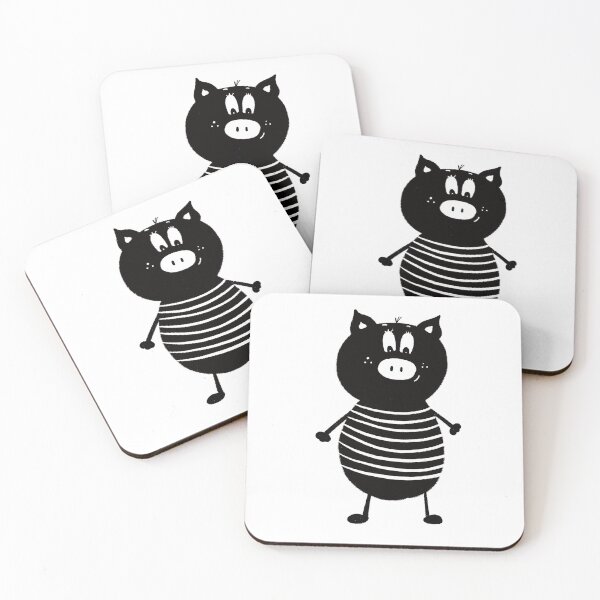 Item preview, Black and white pig designed and sold by KateCrafts.