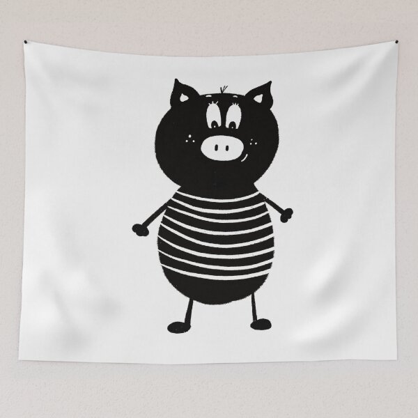 Item preview, Black and white pig designed and sold by KateCrafts.