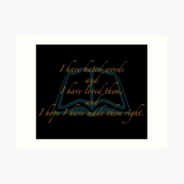The Book Thief- I have hated words Art Print