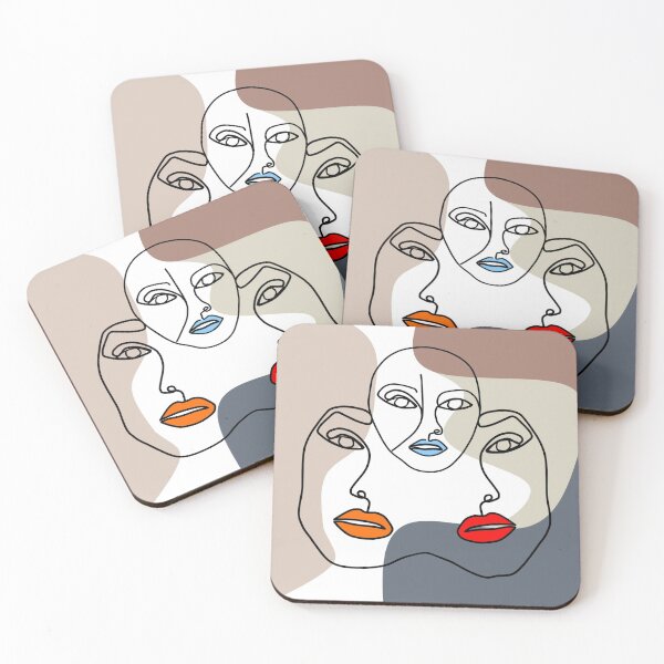 Item preview, Three-faces Abstract on a multi colored background. decorating, interiors designed and sold by jayne0524.