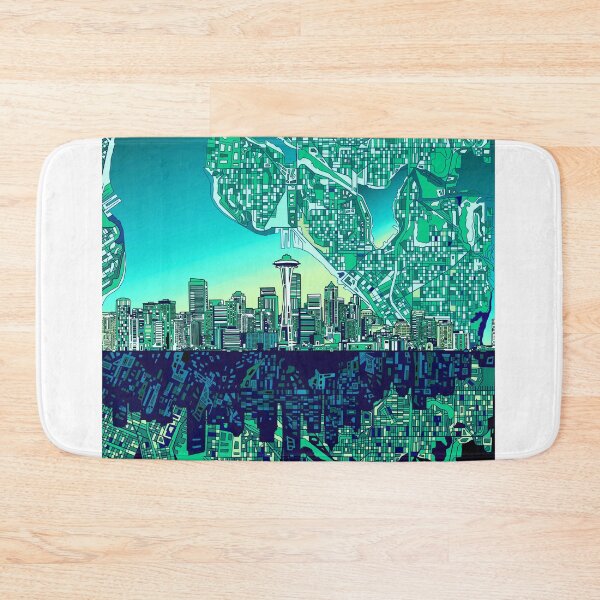 Item preview, seattle skyline abstract designed and sold by BekimART2.