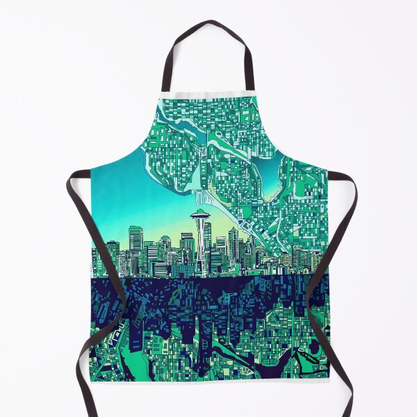 Item preview, seattle skyline abstract designed and sold by BekimART2.