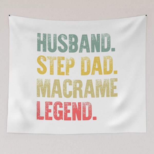 Item preview, Funny Men Vintage T Shirt Husband Step Dad Macrame Legend designed and sold by Bendthetrend.