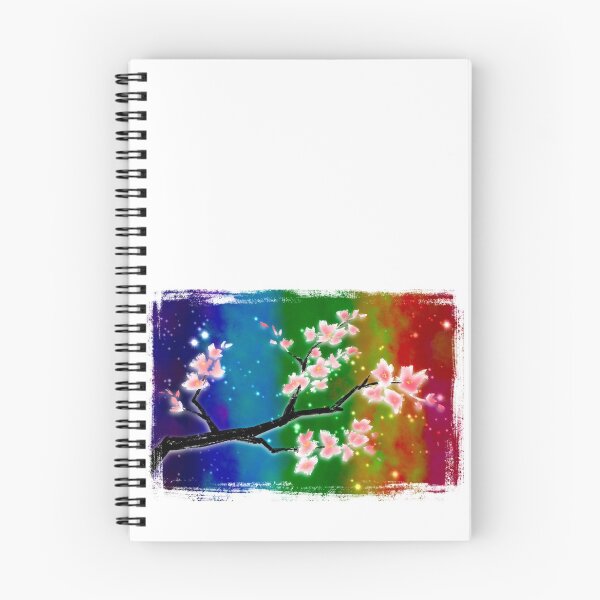 Item preview, Sakura rainbow white background - dark stars designed and sold by RoseNightshade.