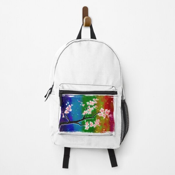 Item preview, Sakura rainbow white background - dark stars designed and sold by RoseNightshade.