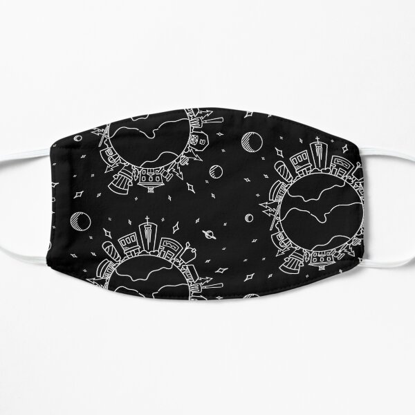 On Top of the World Line Art | Big Things Small Town Flat Mask