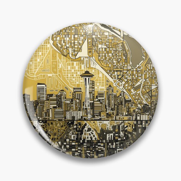 Item preview, seattle skyline abstract designed and sold by BekimART2.