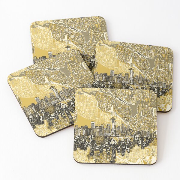 Item preview, seattle skyline abstract designed and sold by BekimART2.