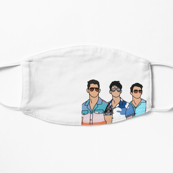 Dibujo inspirado en los Jonas Brothers Mascarilla plana