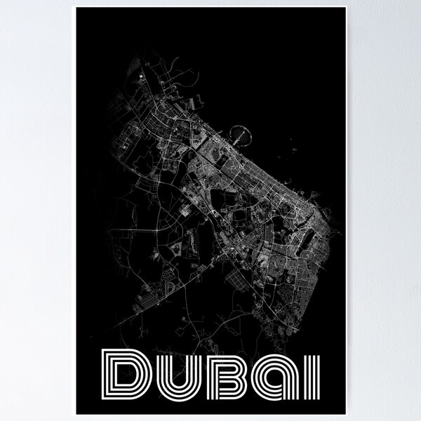 Al Fujairah City , United Arab Emirates - modern street map poster