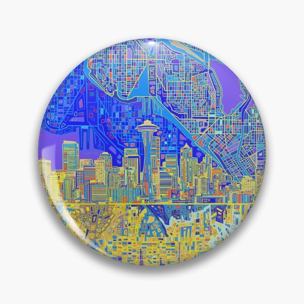 Item preview, seattle skyline abstract designed and sold by BekimART2.