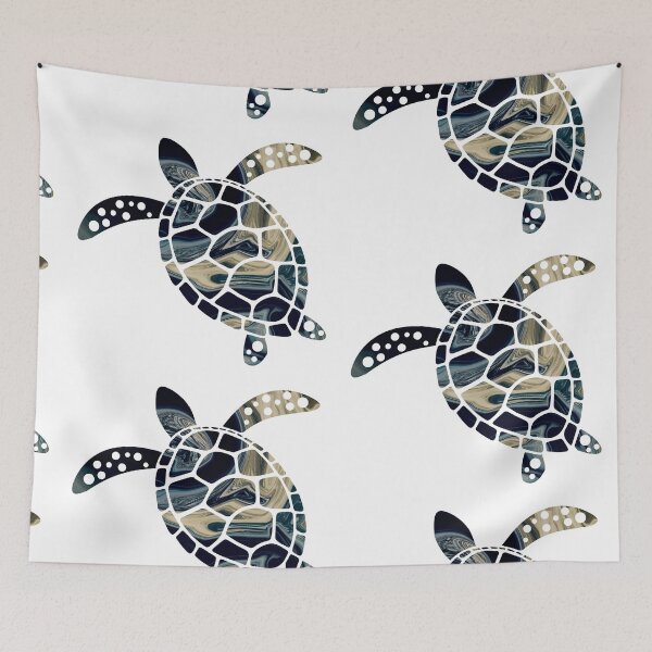 Item preview, Blue Sea turtle with watery design designed and sold by Soumita.