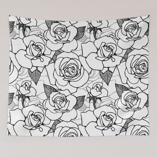 Item preview, Black and White Roses Drawing designed and sold by ColorObsession.