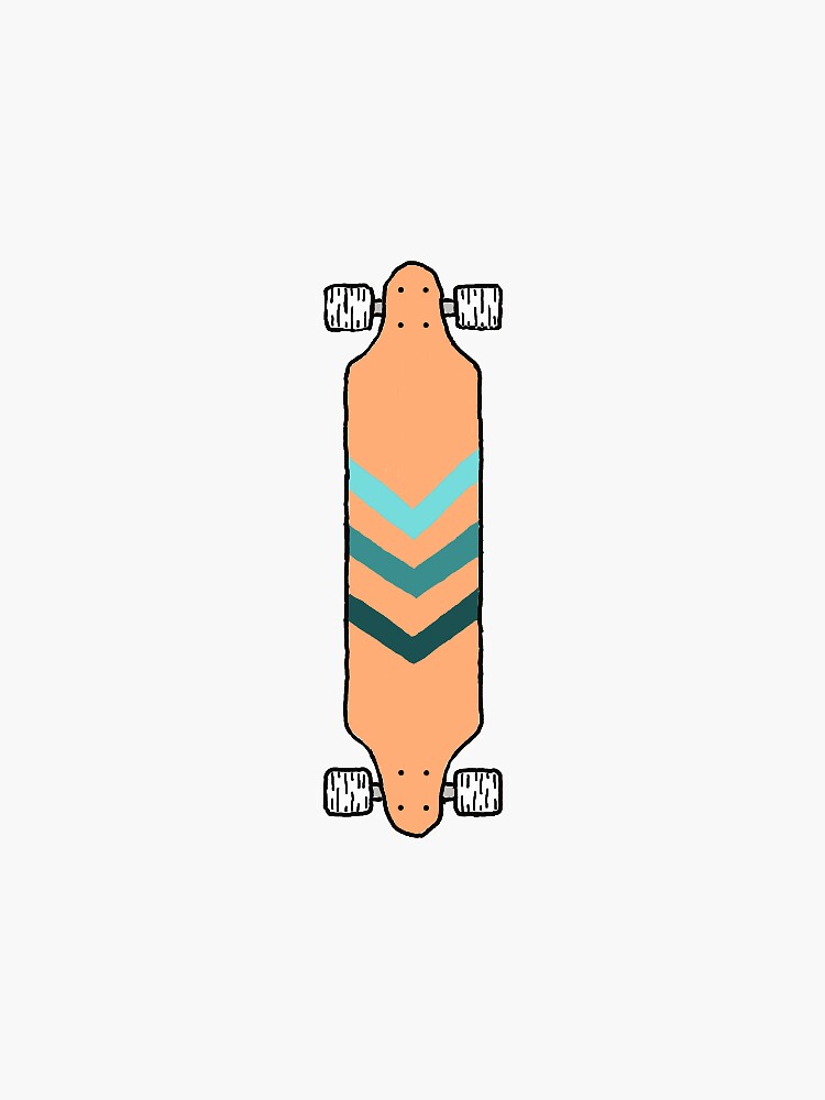 "longboard " Sticker by LizBach Redbubble