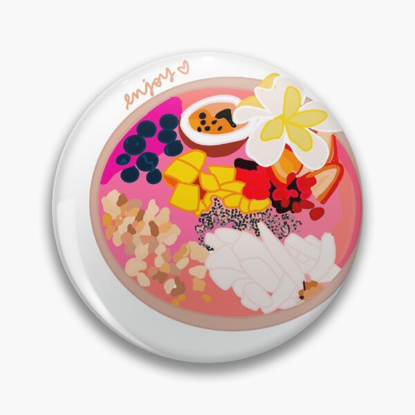 Item preview, pink açaí bowl with lots of fruit! designed and sold by xoceline.