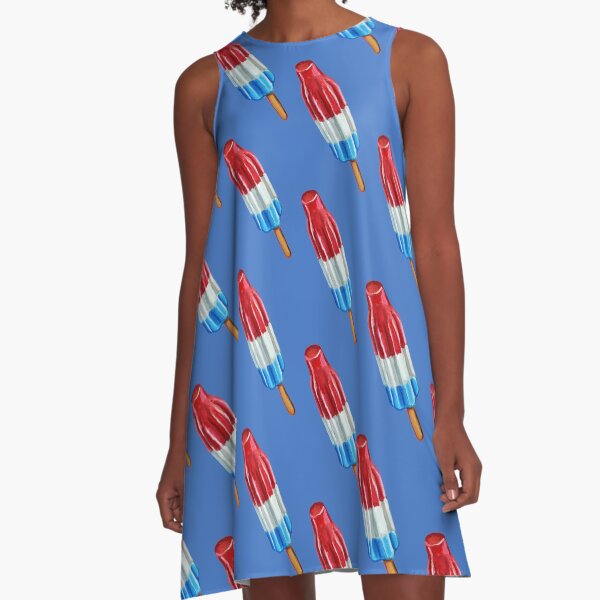 Fun Rocket Pop Popsicle Pattern A-Line Dress