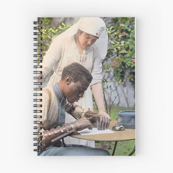 Item preview, Senegalese WW1 soldier who lost both his arms writes a letter with his new prosthetic limbs - Paris 1918 designed and sold by Sanna Dullaway.