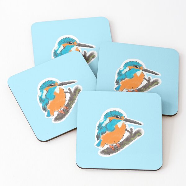 Item preview, Adorable cute colorful kingfisher illustration - Wingspan board game inspired designed and sold by Artbyacat.