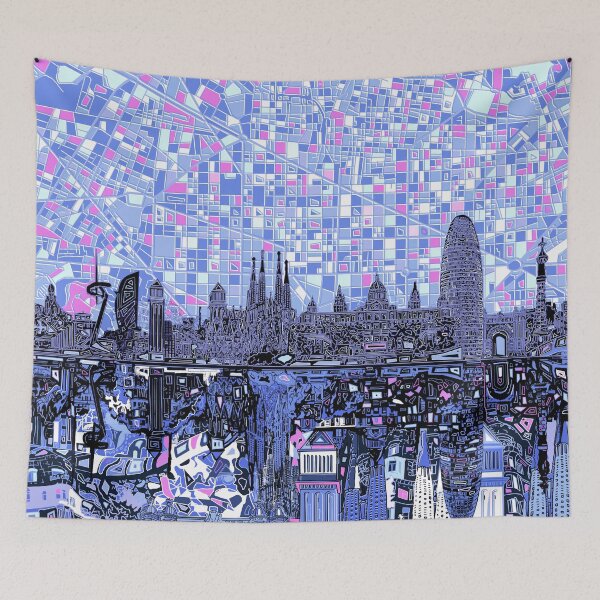 Item preview, barcelona skyline abstract designed and sold by BekimART2.