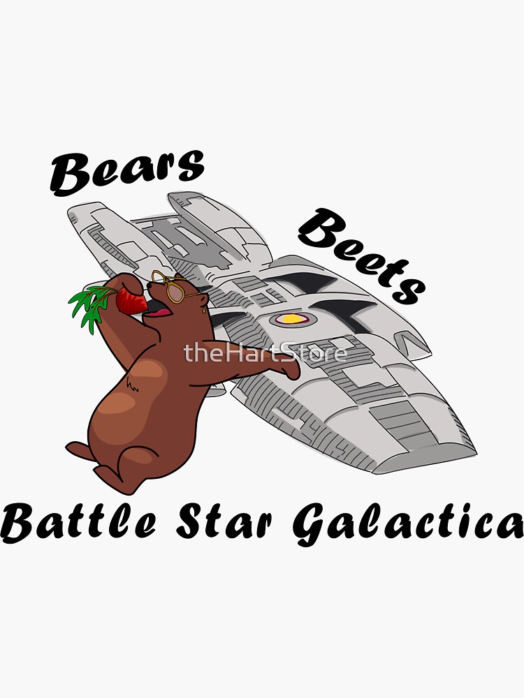 "Dwight Schrute Quote Bears, Beets, Battle Star Galactica" Sticker by theHartStore Redbubble