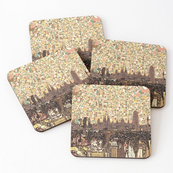 Item preview, barcelona skyline abstract designed and sold by BekimART2.