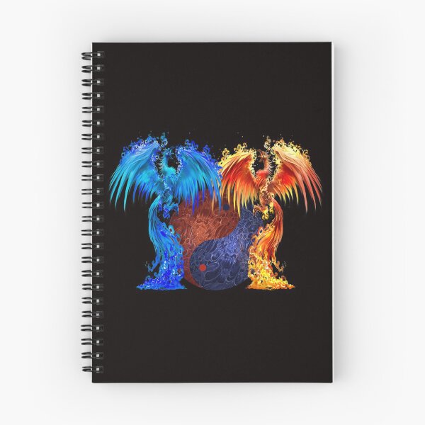 Item preview, Fantasy Fire And Ice Phoenix Red Blue Yin Yang designed and sold by Atteestude.
