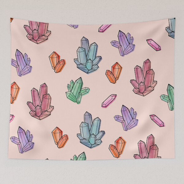 Item preview, Watercolour Crystals Pattern designed and sold by mossferns.