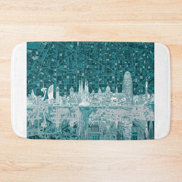 Item preview, barcelona skyline abstract designed and sold by BekimART2.
