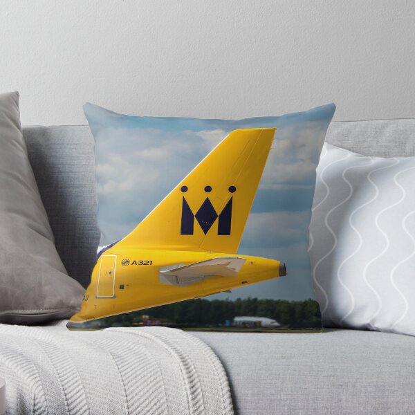 Monarch Airlines Airbus A321 tail livery Throw Pillow