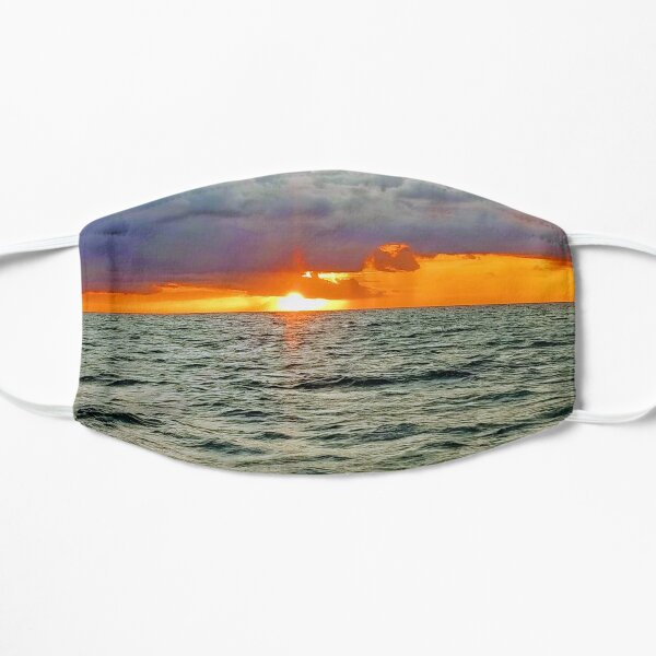 Ocean Sunset with Clouds Photo Design Flat Mask