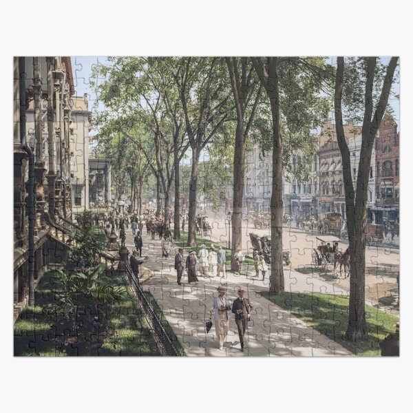 Broadway in Saratoga Springs, New York, ca 1915 (full size) Jigsaw Puzzle
