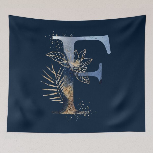 Item preview, Floral Initial Letter F, Monogram designed and sold by PinkLotusArt.
