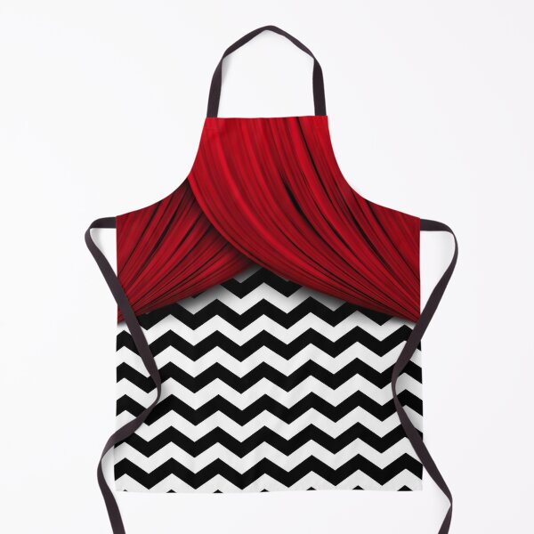 Item preview, Twin Peaks Red Curtains Black and White Chevron designed and sold by hailish.