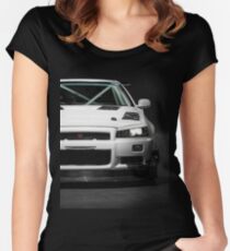 Camiseta entallada de cuello redondo El Nissan Skyline R34 GTT de Mat Wootten