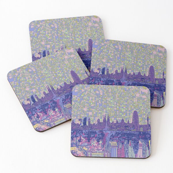 Item preview, barcelona skyline abstract designed and sold by BekimART2.