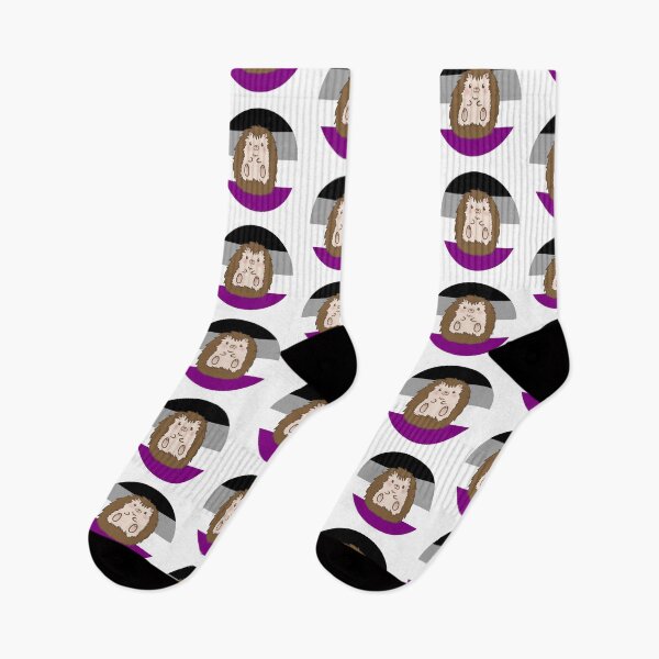 Artikelvorschau, süßer Igel mit asexueller Flagge! entworfen und verkauft von floradoodles.