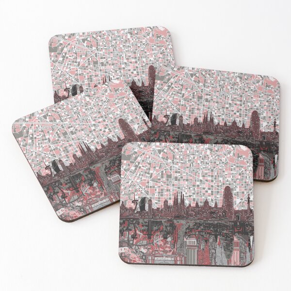 Item preview, barcelona skyline abstract designed and sold by BekimART2.