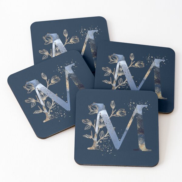 Item preview, Floral Initial Letter M, Monogram designed and sold by PinkLotusArt.
