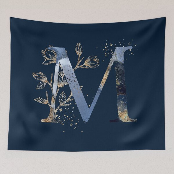 Item preview, Floral Initial Letter M, Monogram designed and sold by PinkLotusArt.