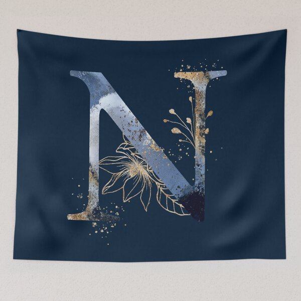 Item preview, Floral Initial Letter N, Monogram designed and sold by PinkLotusArt.