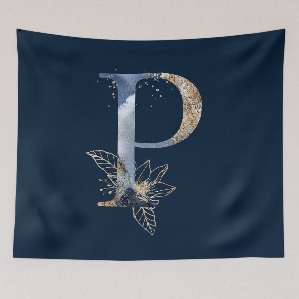 Item preview, Floral Initial Letter P, Monogram designed and sold by PinkLotusArt.