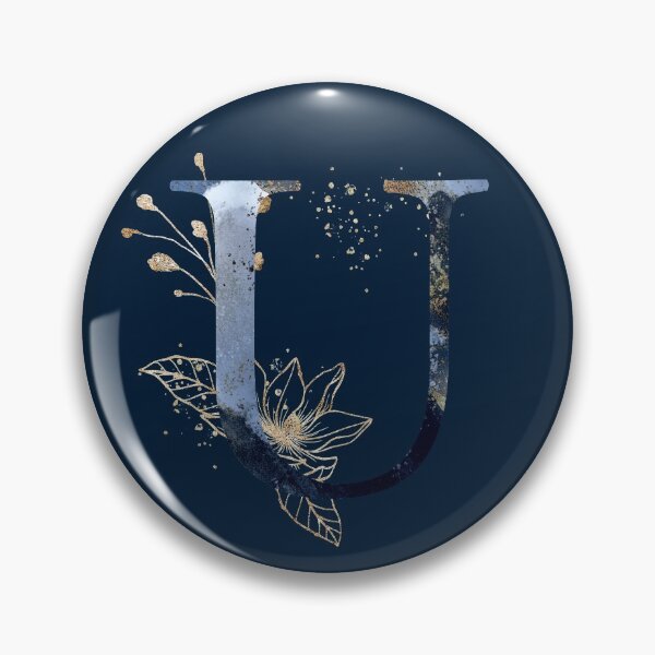 Item preview, Floral Initial Letter U, Monogram designed and sold by PinkLotusArt.