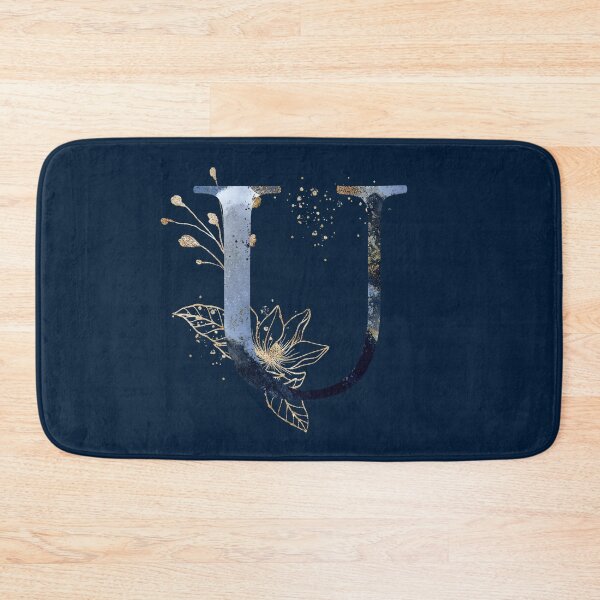 Item preview, Floral Initial Letter U, Monogram designed and sold by PinkLotusArt.