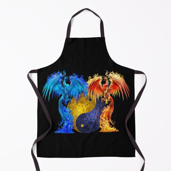 Item preview, Fantasy Fire And Ice Phoenix Yellow Blue Yin Yang designed and sold by Atteestude.